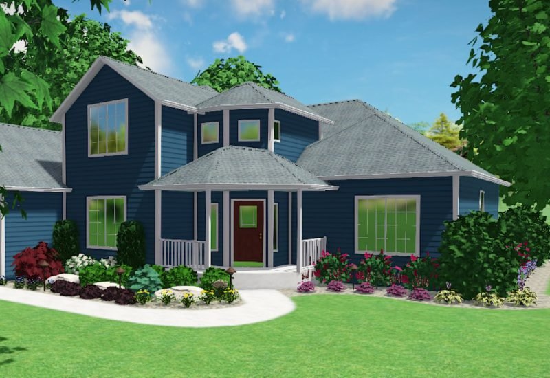 3d landscape design for a residential house