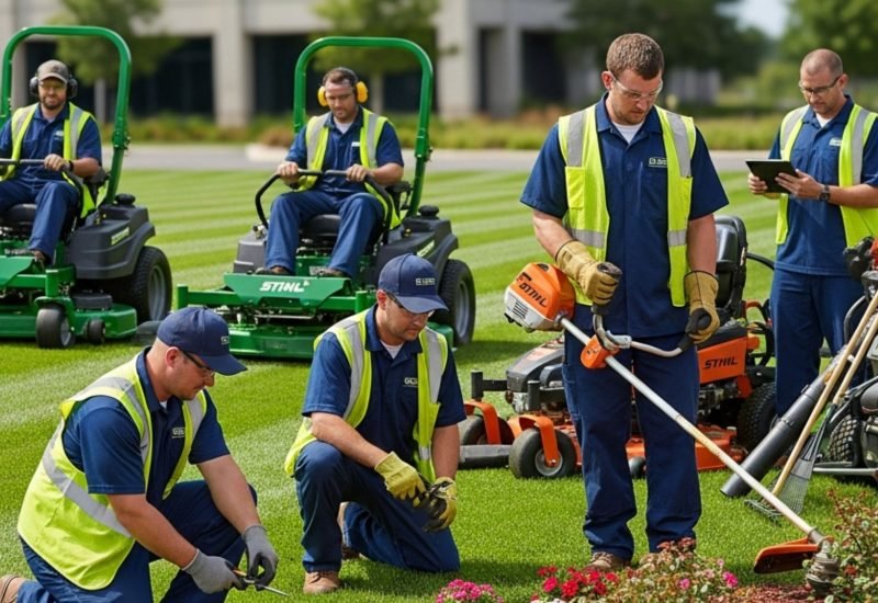 commercial landscaping crew