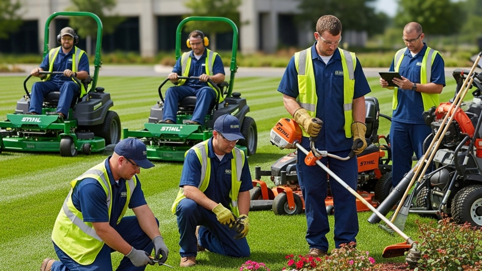 commercial landscaping crew