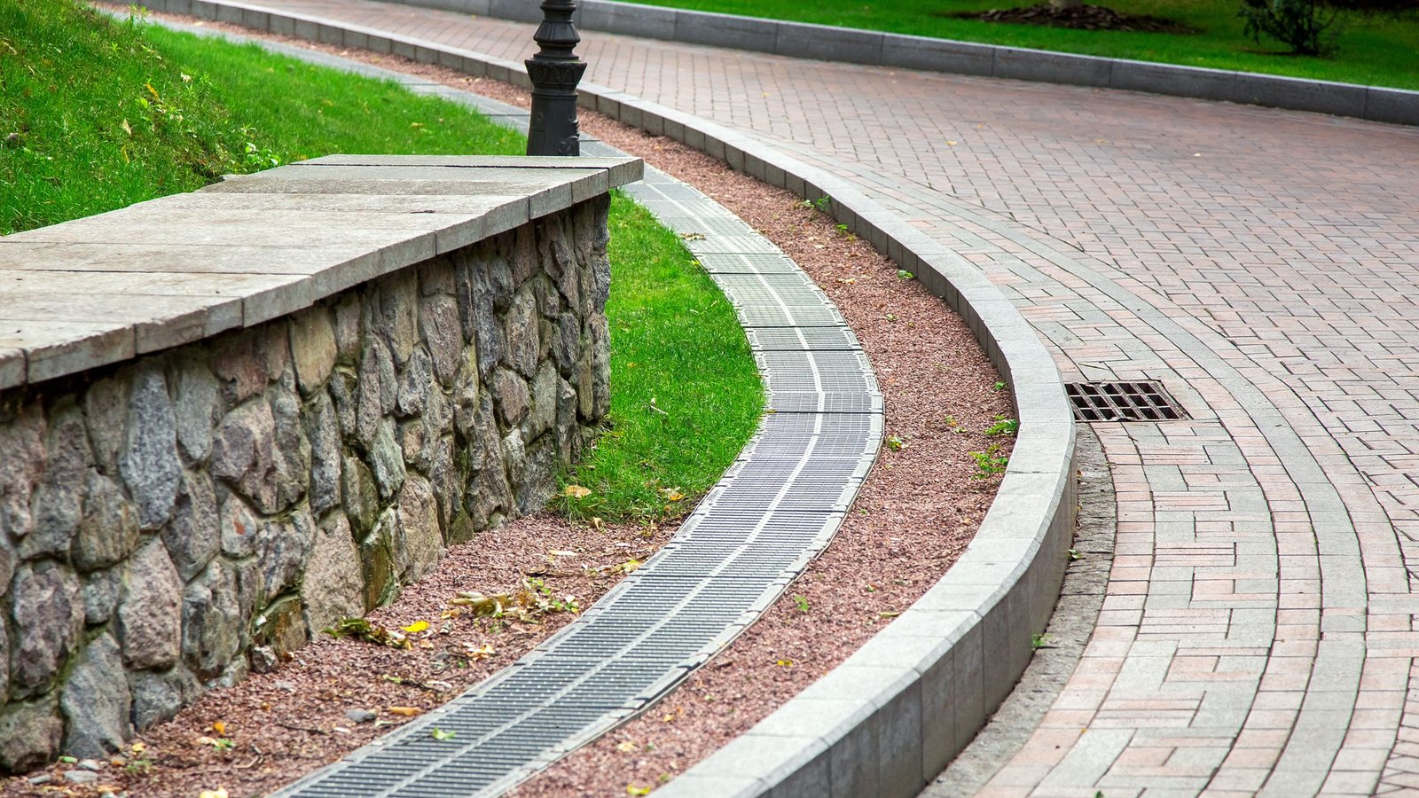 drainage beside a pathway